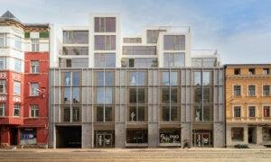 Jauna biroju ēka Kr. Barona ielā 30 A, Rīga. Pasūtītājs K47. Projektētājs OUTOFBOX. Būvnieks 3A. Būvuzraugs Būves un būvsistēmas.